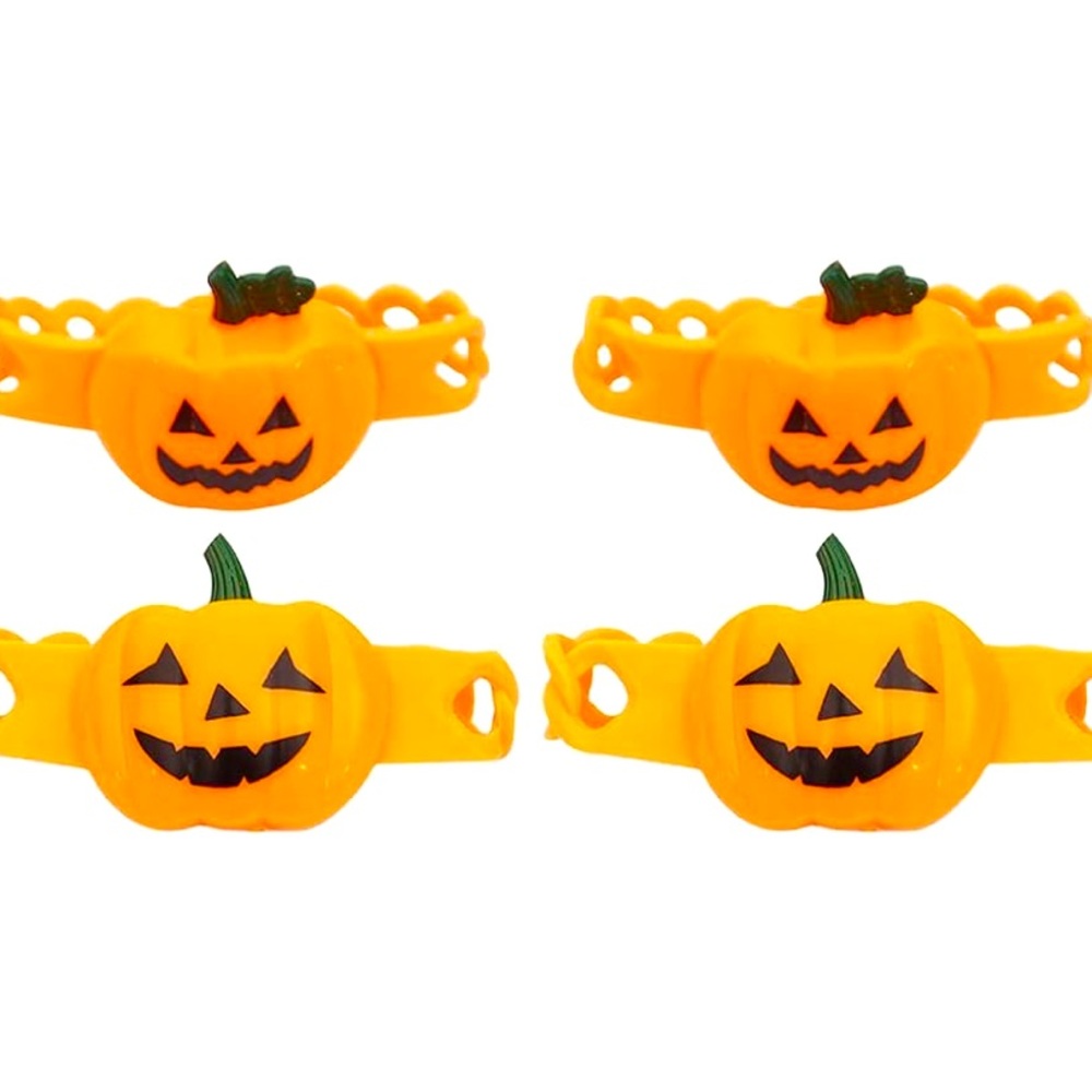 New LUOZZY 4Pcs Pumpkin Design Wristband Luminous Bracelet for Kids Orange